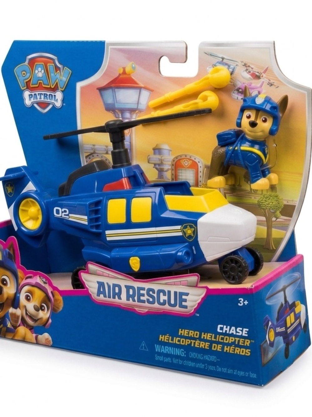 Paw Patrol Chase Air Rescue Helicopter Toy-Blue,Yellow & White Action Figure
